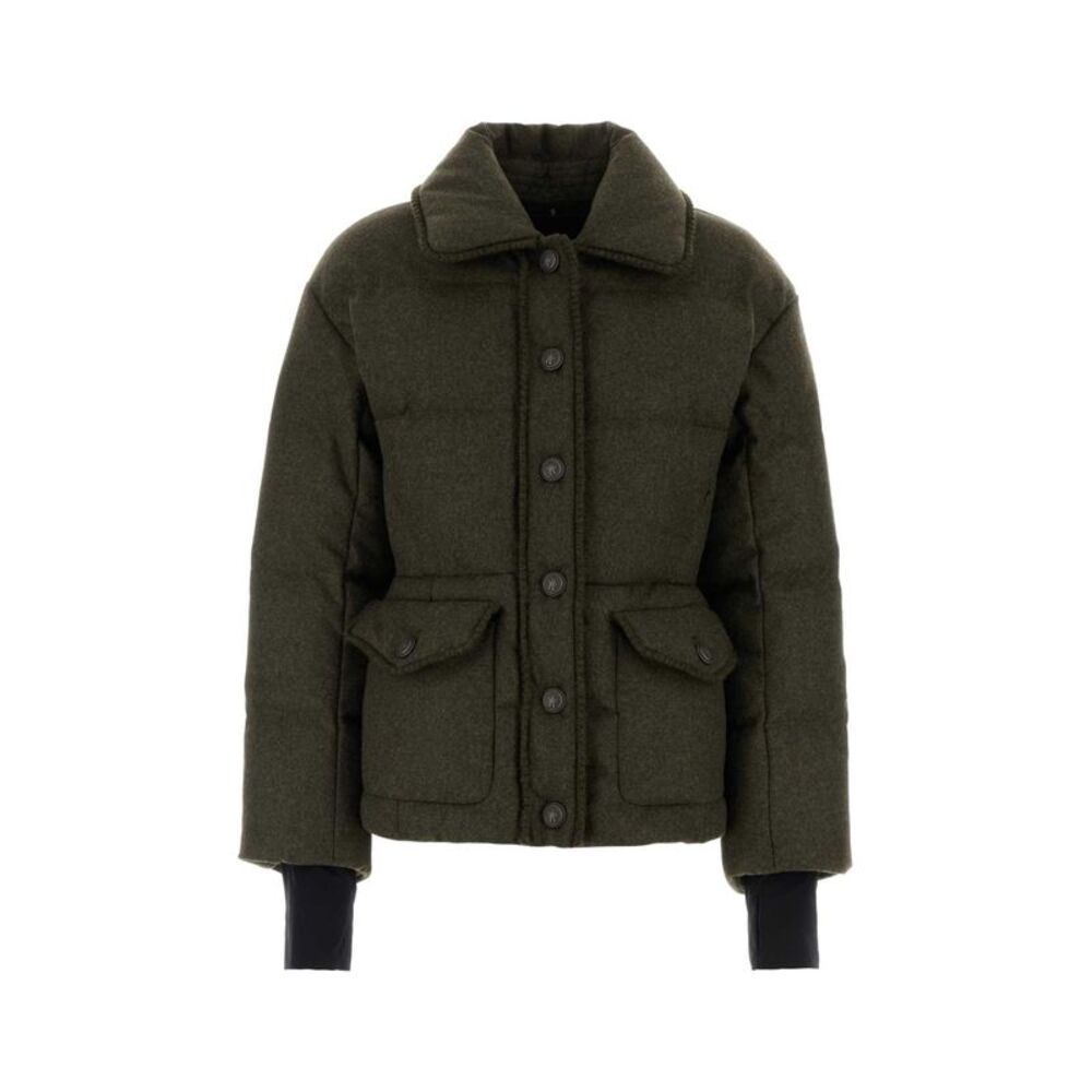 Moncler Grenoble Women Khaki Wool Monteain Down Jacket